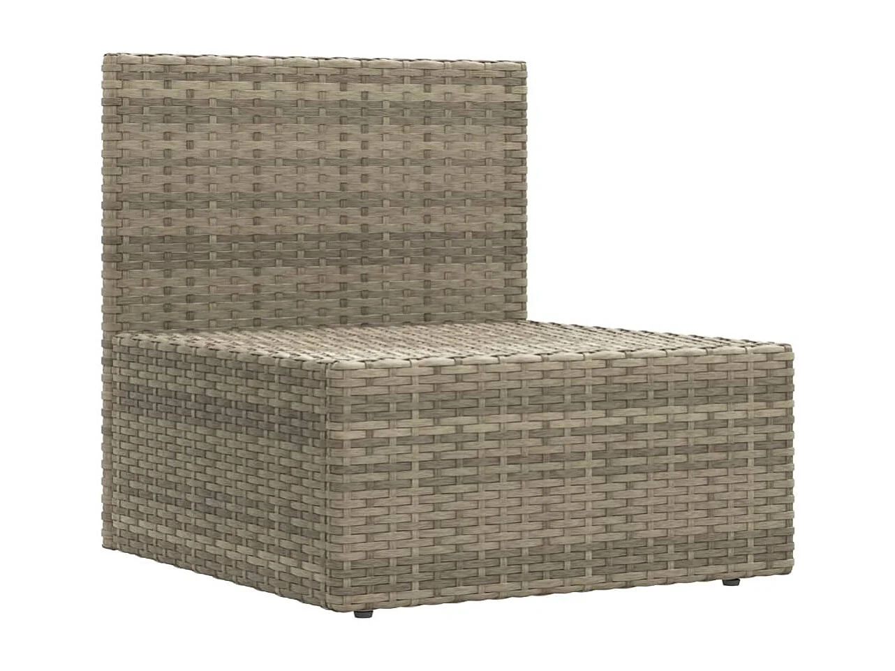 6-tlg. Garten-Lounge-Set mit Kissen Grau Poly Rattan
