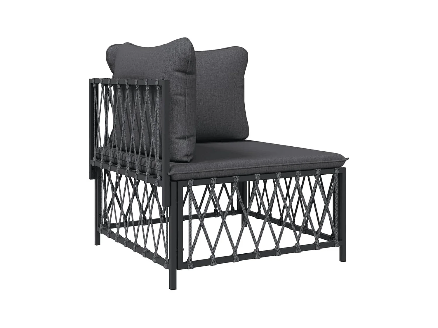 Set Salotto da Giardino 6 pz con Cuscini in Acciaio Antracite