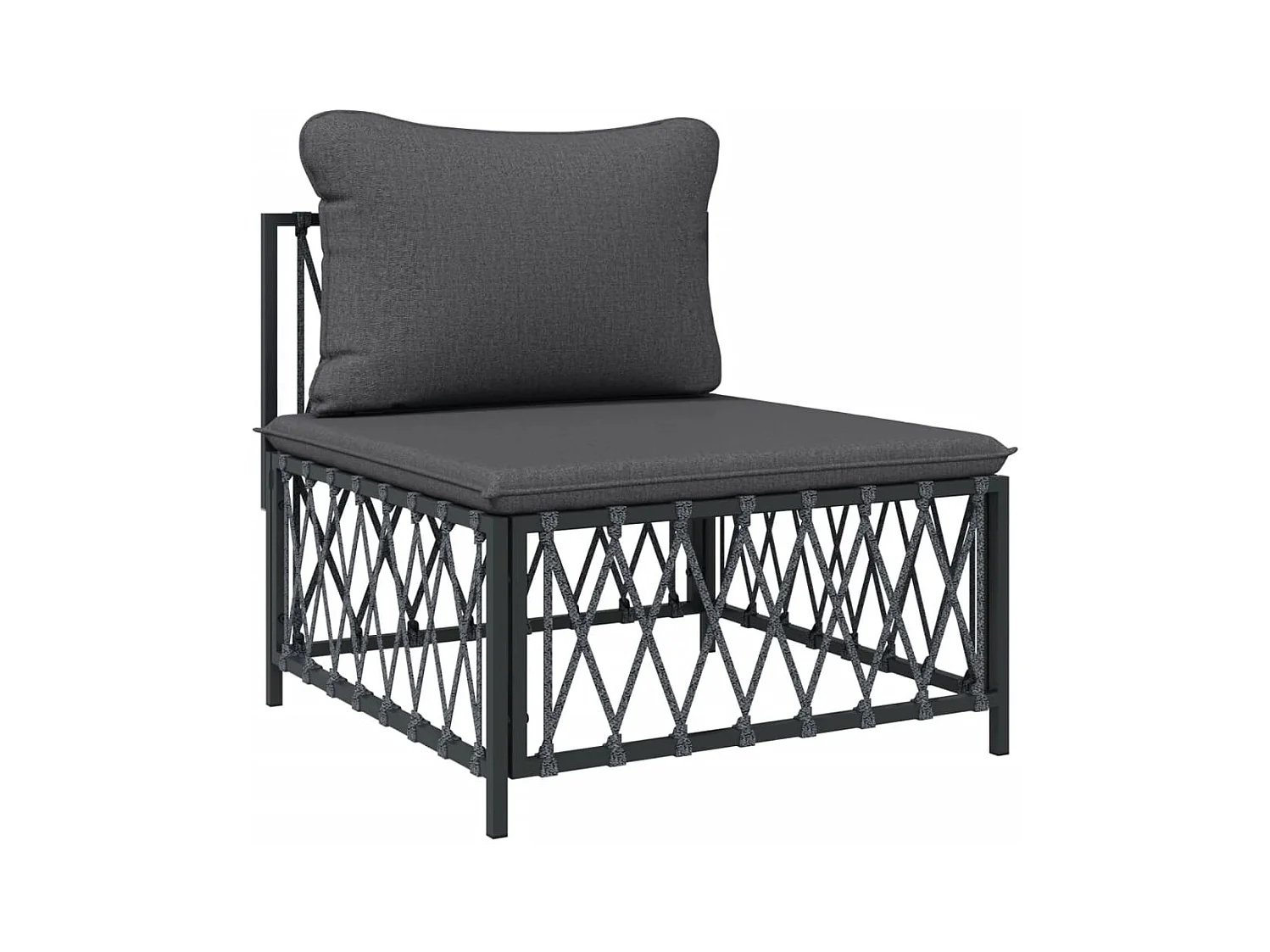 Set Salotto da Giardino 6 pz con Cuscini in Acciaio Antracite
