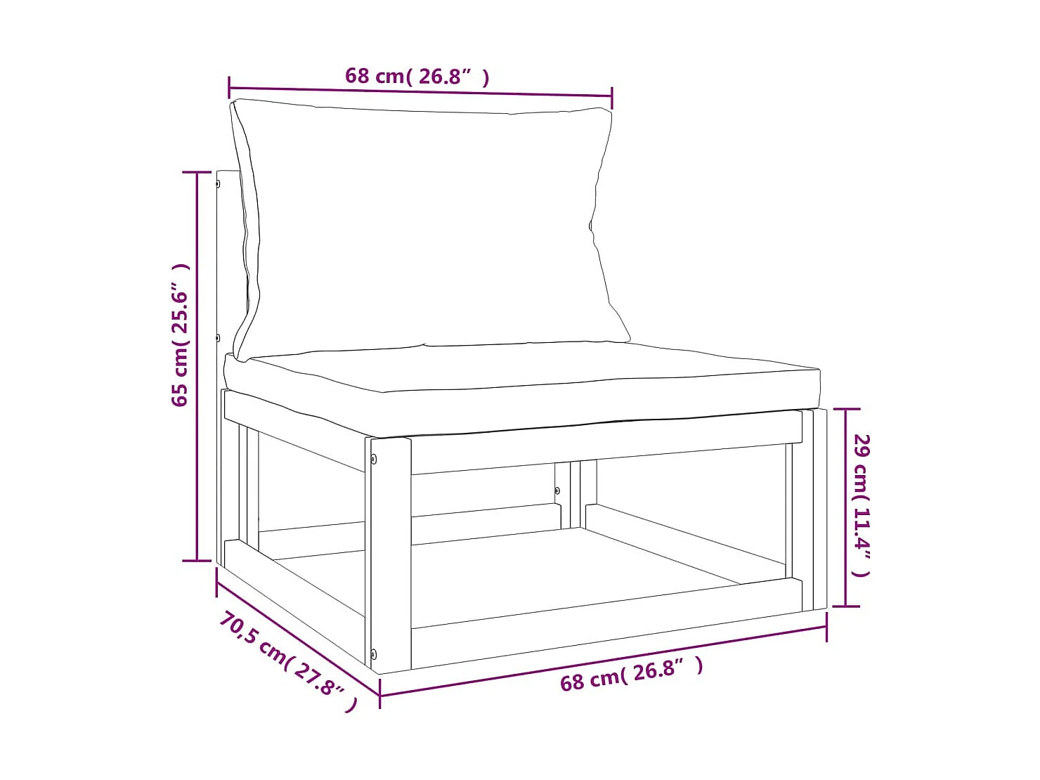 Set Salotto da Giardino 8pz con Cuscini Verdi in Legno Massello