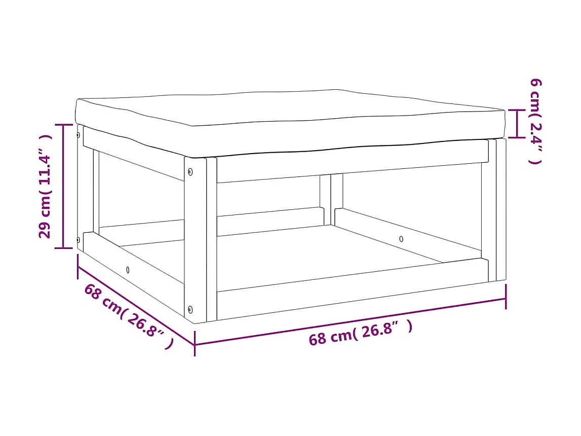 5-tlg. Garten-Lounge-Set mit Grünen Kissen Massivholz
