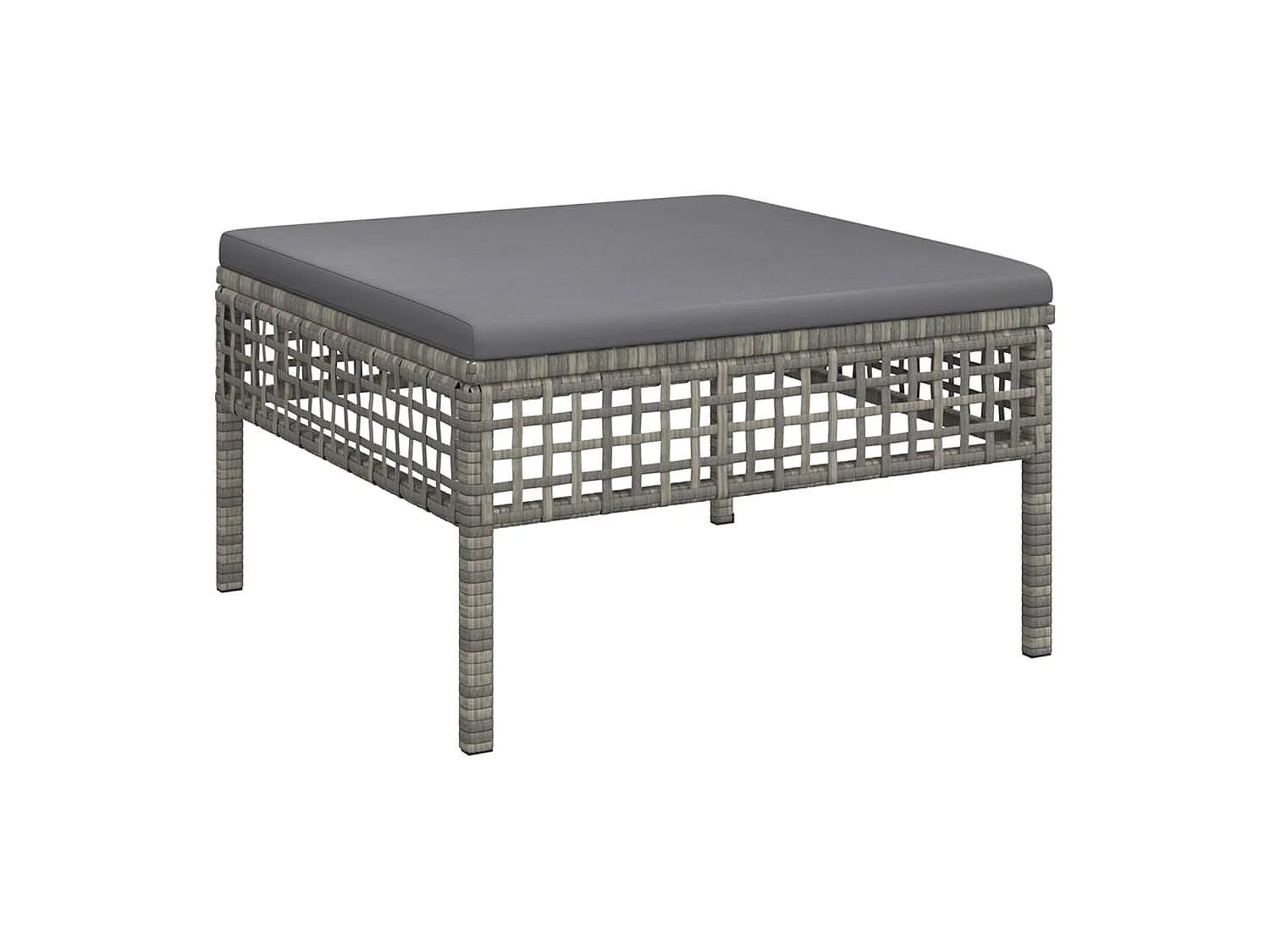 8-tlg. Garten-Lounge-Set mit Kissen Grau Poly Rattan