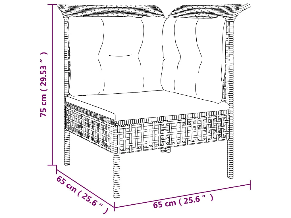 Set Divani da Giardino 8 pz con Cuscini in Polyrattan Grigio