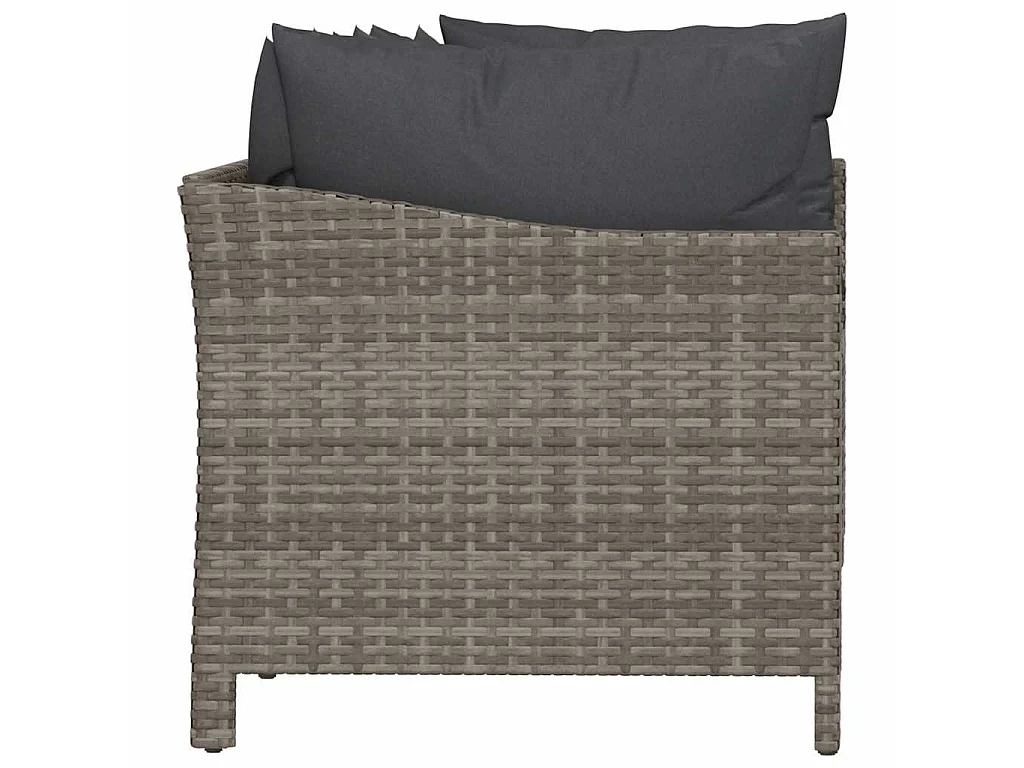 4-delige tuinloungeset met kussens grijs poly rattan