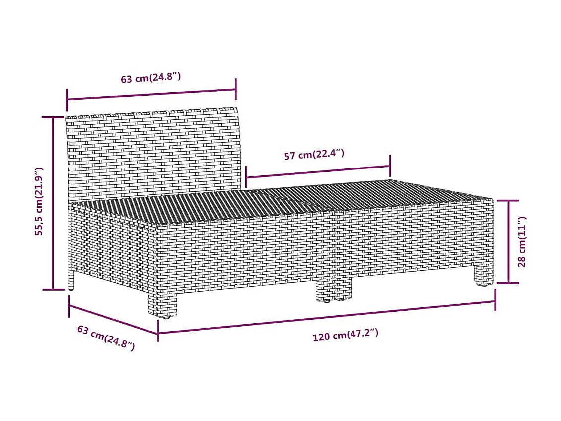 8-delige Loungeset met kussens poly rattan grijs