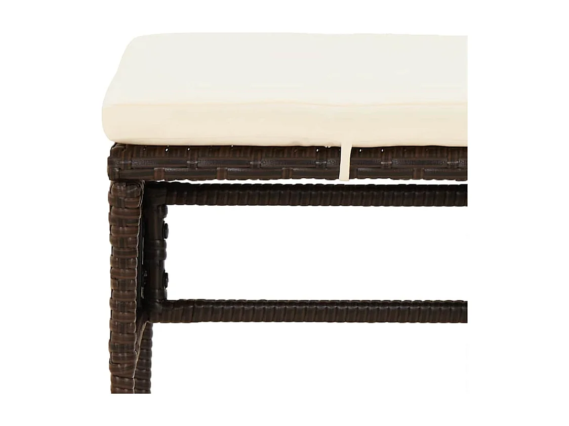 6 pcs conj. lounge jardim c/ almofadões 6 pcs vime PE castanho