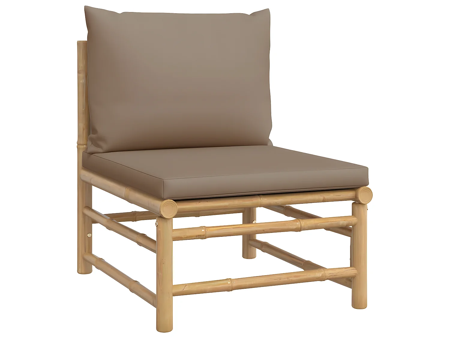 8 pcs conj. lounge jardim bambu almofadões cinzento-acastanhado