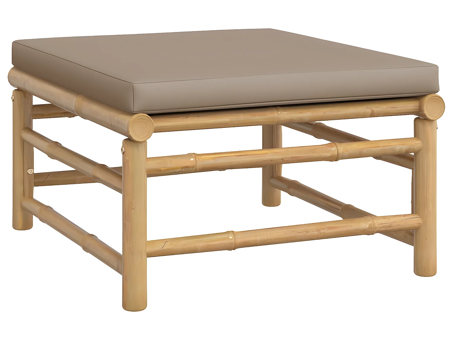 8 pcs conj. lounge jardim bambu almofadões cinzento-acastanhado