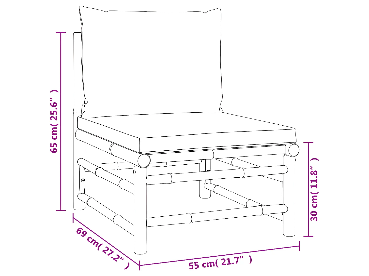 8 pcs conj. lounge jardim bambu almofadões cinzento-acastanhado