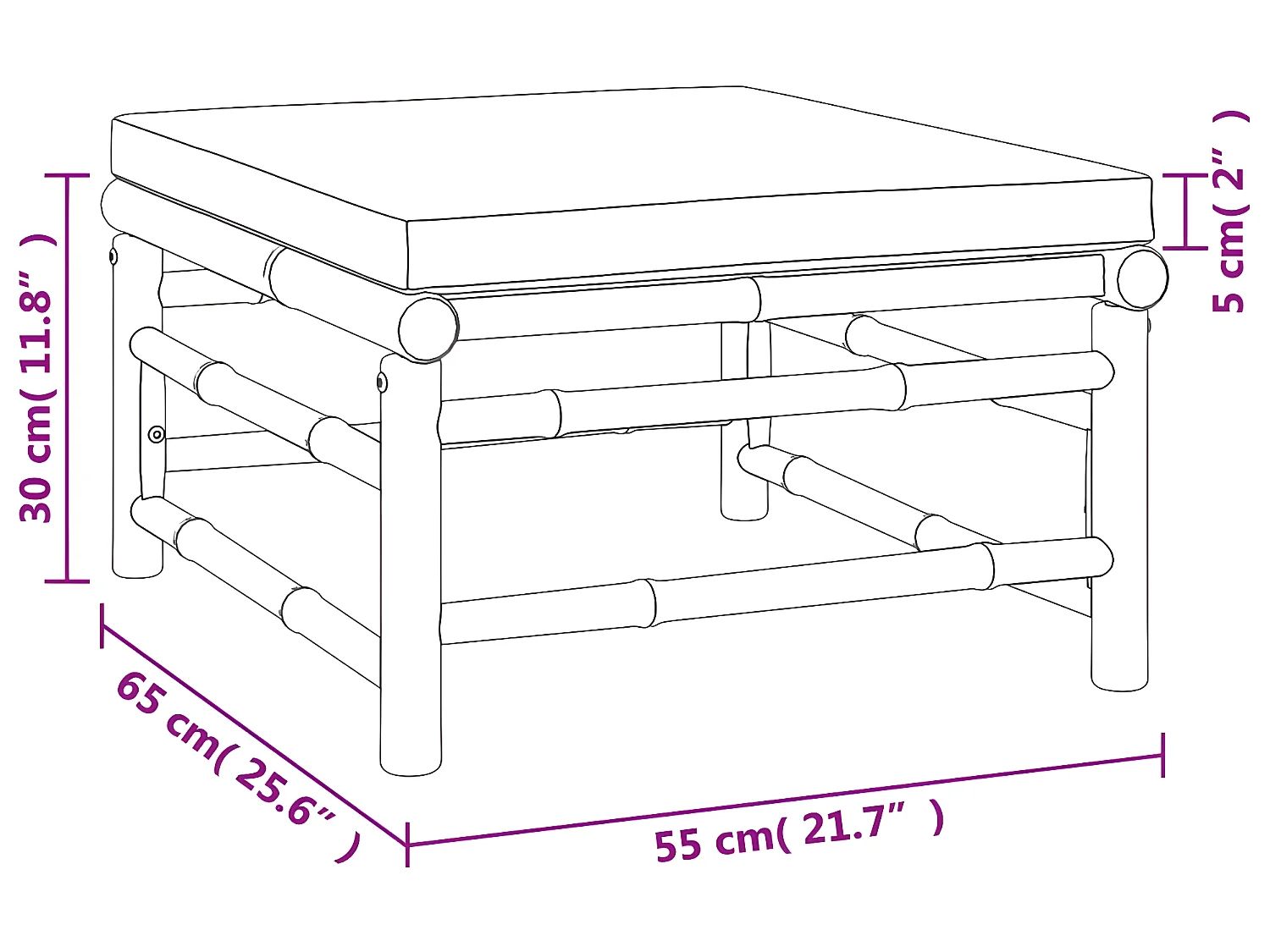 8 pcs conj. lounge jardim bambu almofadões cinzento-acastanhado