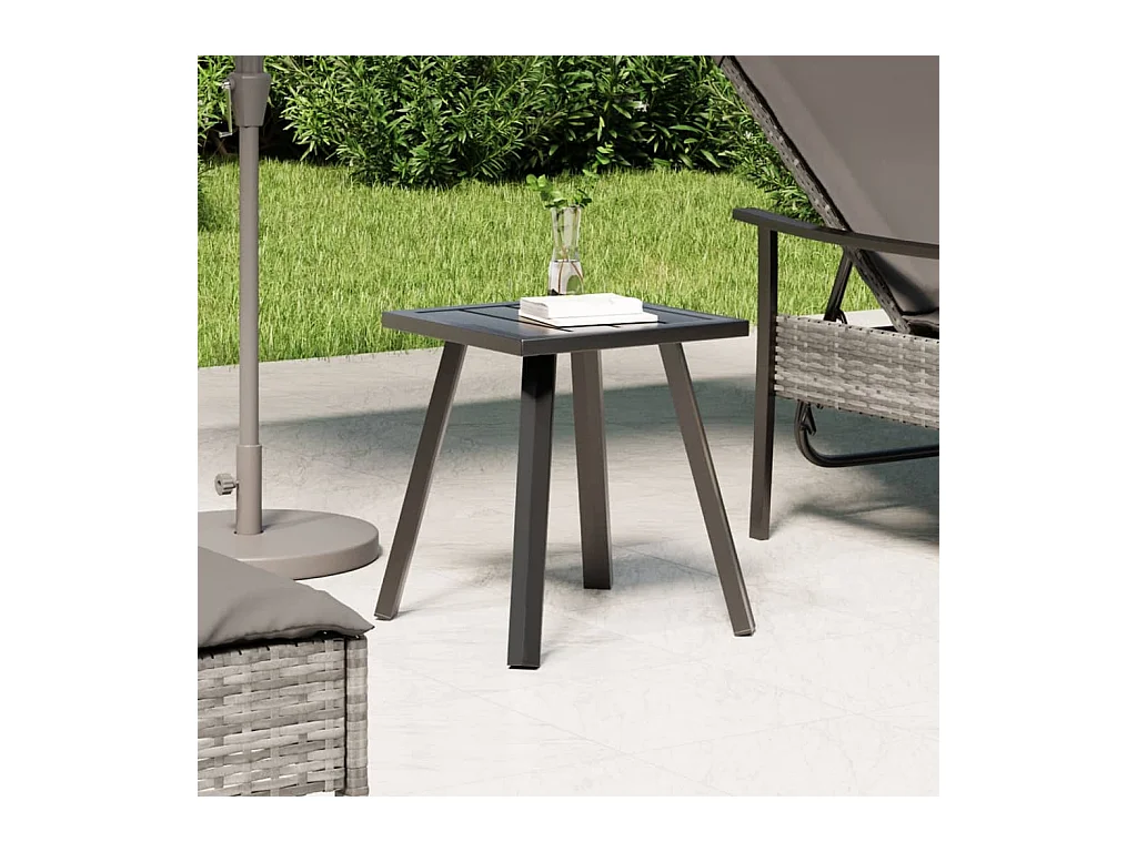 Table de jardin anthracite 34x34x38 cm acier