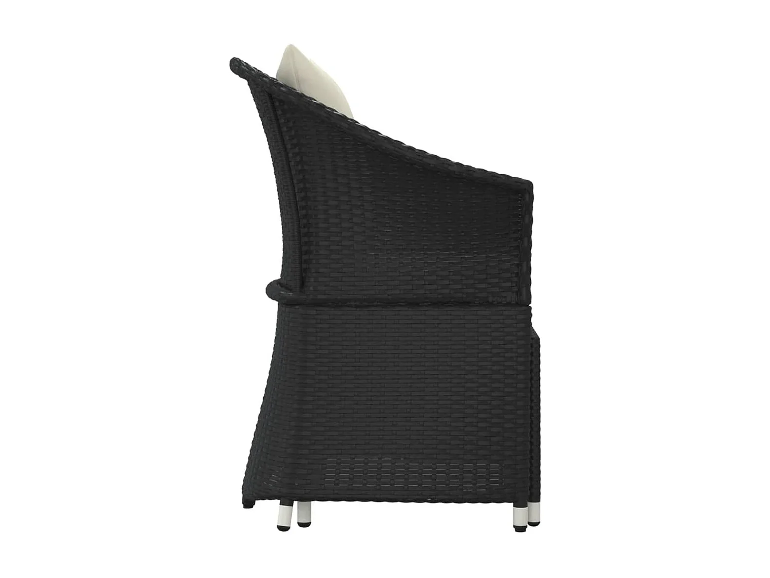 Set da Giardino 2 pz con Cuscini Nero in Polyrattan