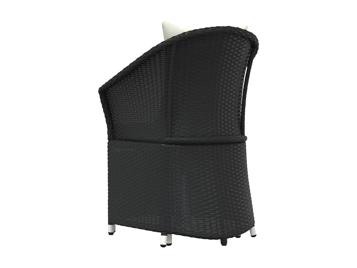 2 pcs conjunto lounge de jardim c/ almofadões vime PE preto