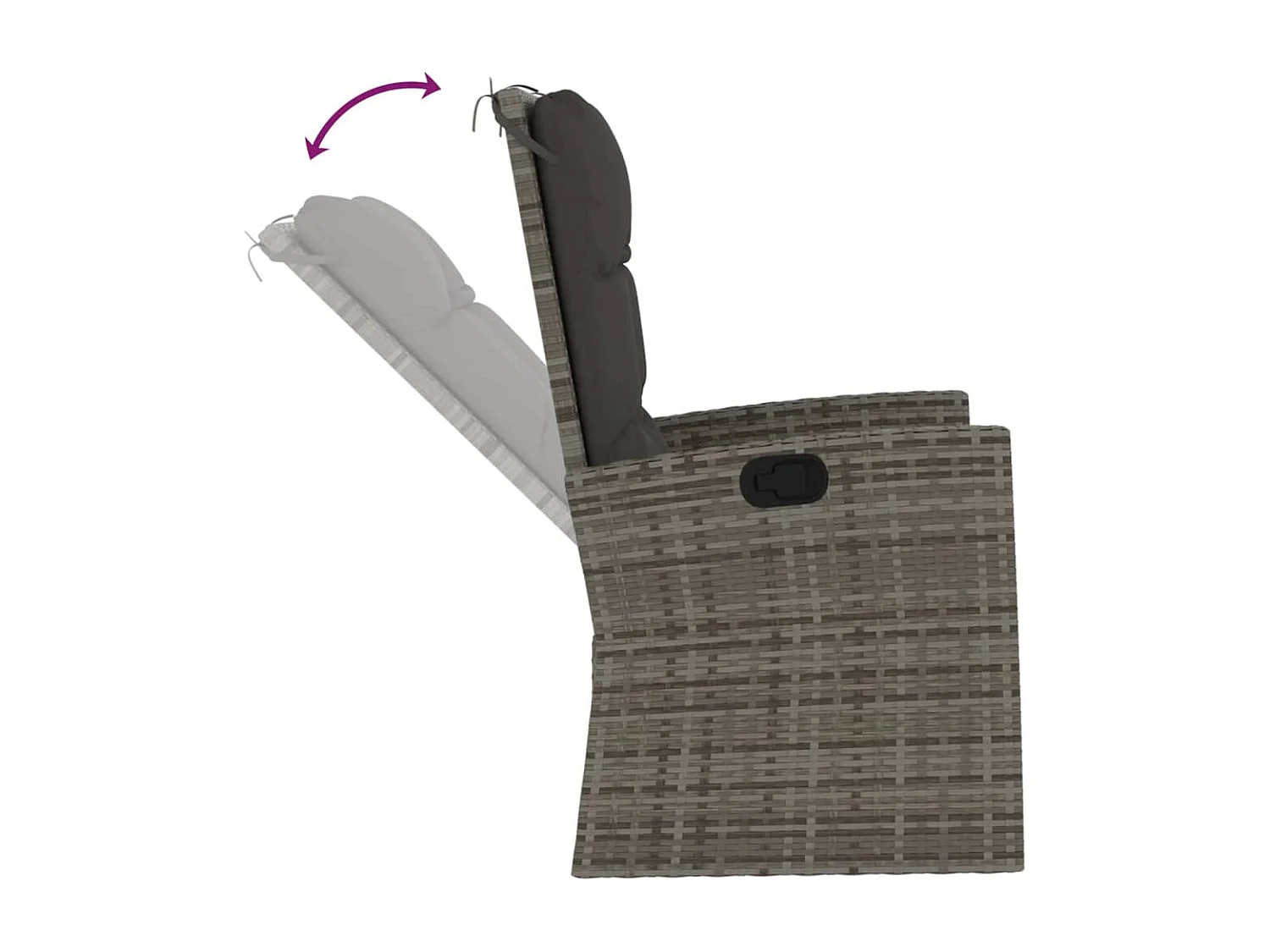 3-tlg. Garten-Lounge-Set mit Kissen Grau Poly Rattan