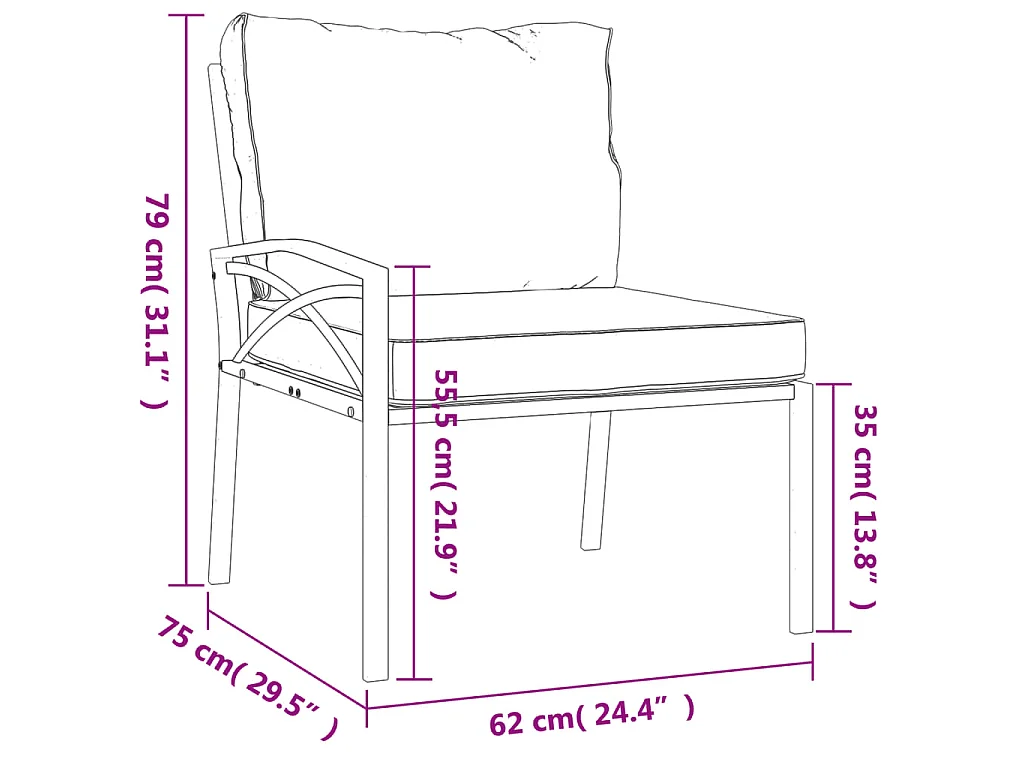 Set Salotto da Giardino 11pz con Cuscini Sabbia in Acciaio