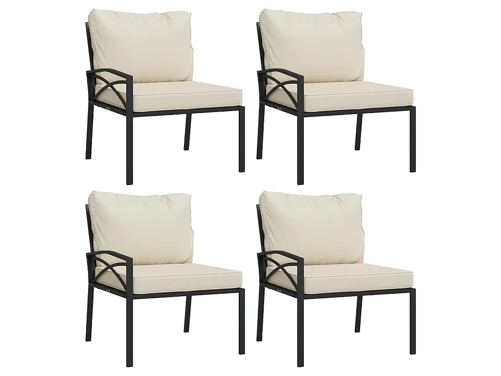 Set Salotto da Giardino 11pz con Cuscini Sabbia in Acciaio