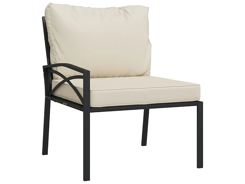 Set Salotto da Giardino 11pz con Cuscini Sabbia in Acciaio