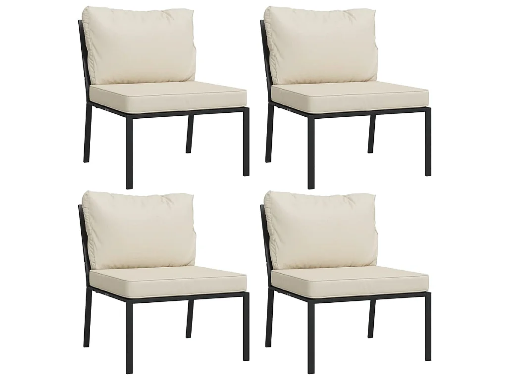 Set Salotto da Giardino 11pz con Cuscini Sabbia in Acciaio