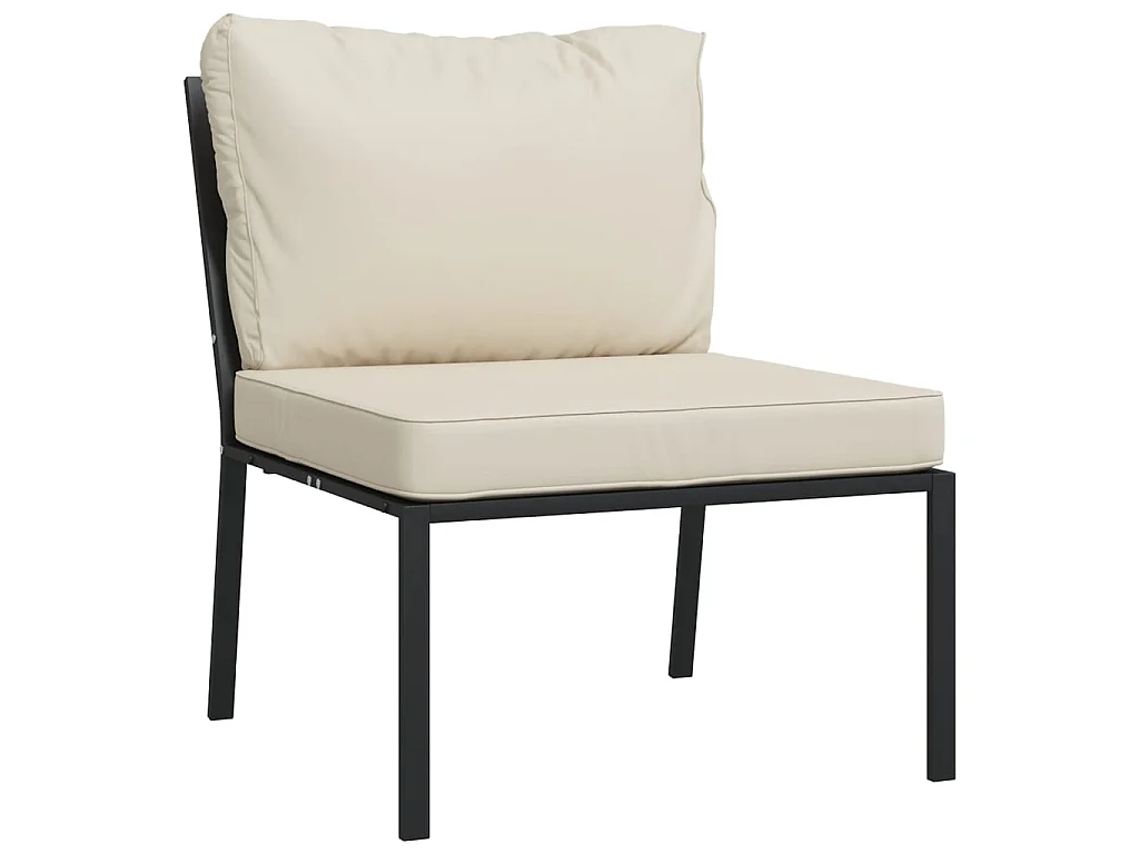 Set Salotto da Giardino 11pz con Cuscini Sabbia in Acciaio