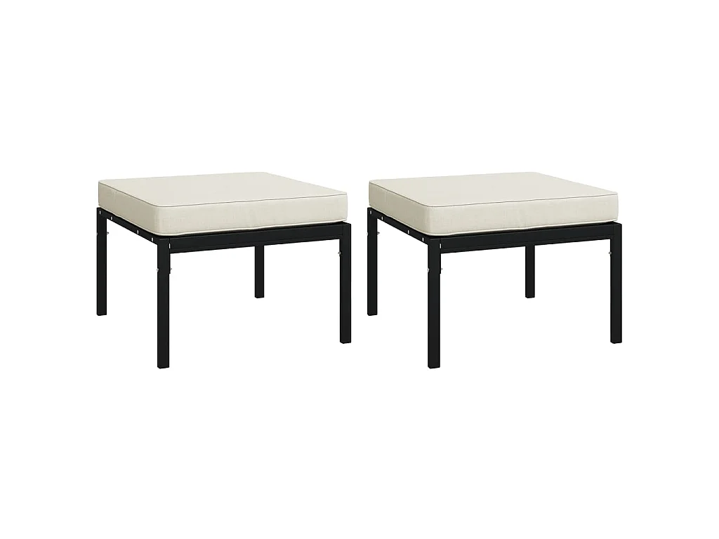 Set Salotto da Giardino 11pz con Cuscini Sabbia in Acciaio
