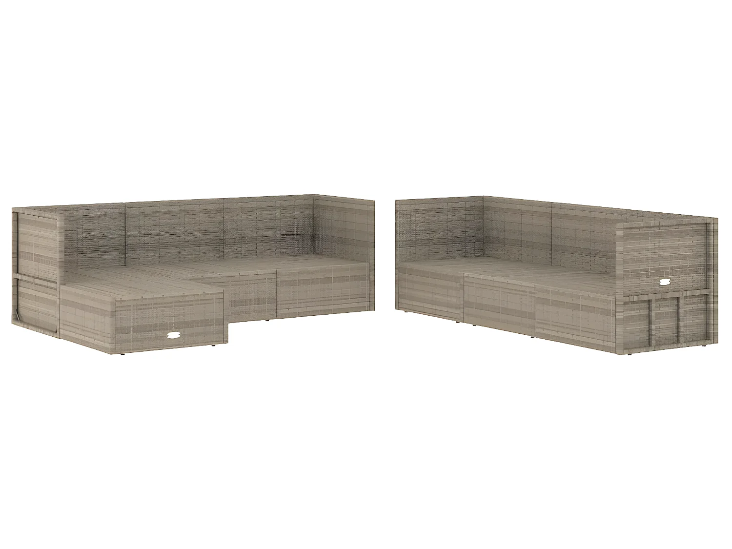 Salon de jardin 7 pcs avec coussins Gris Résine tressée