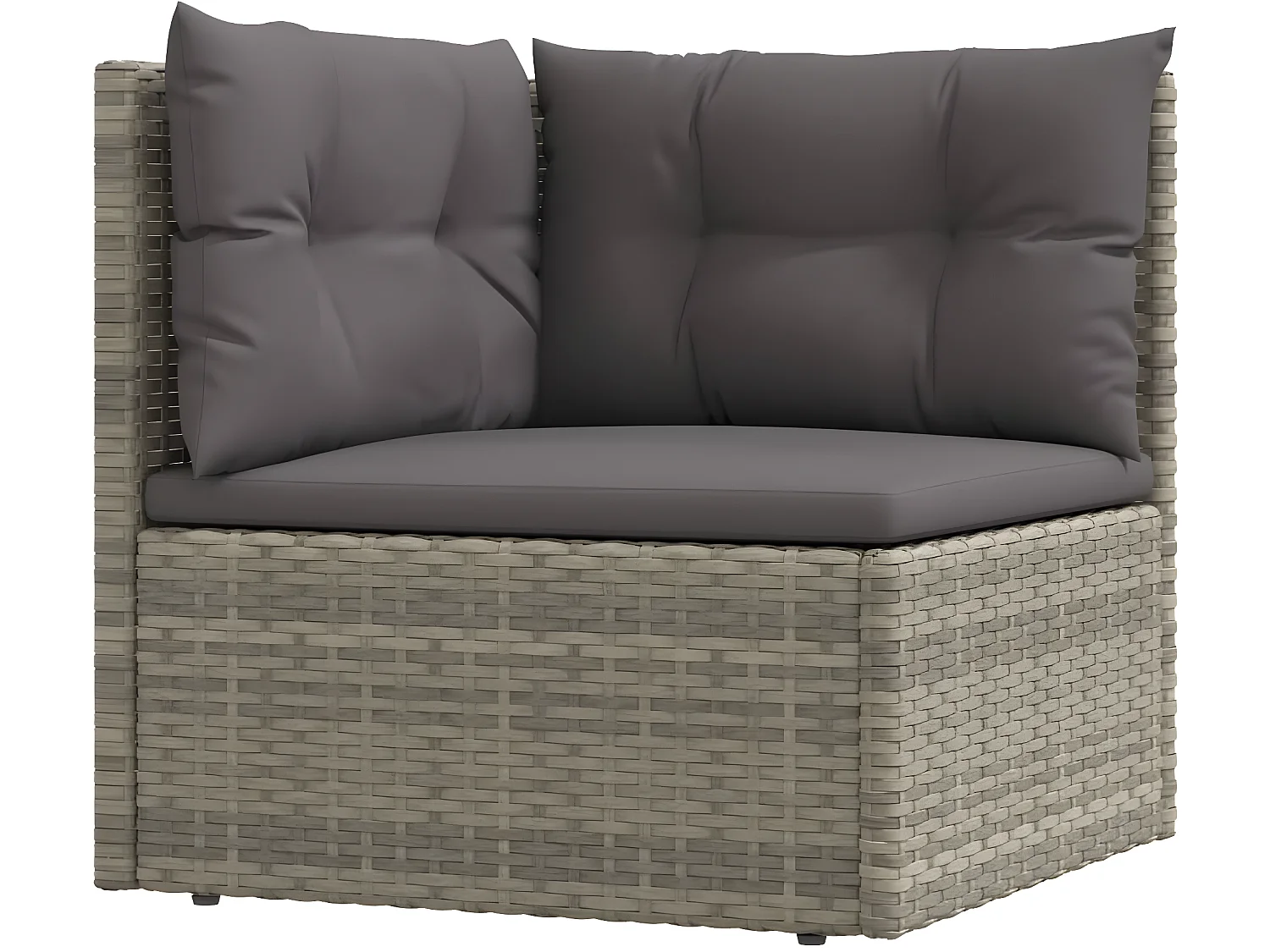 Salon de jardin 7 pcs avec coussins Gris Résine tressée