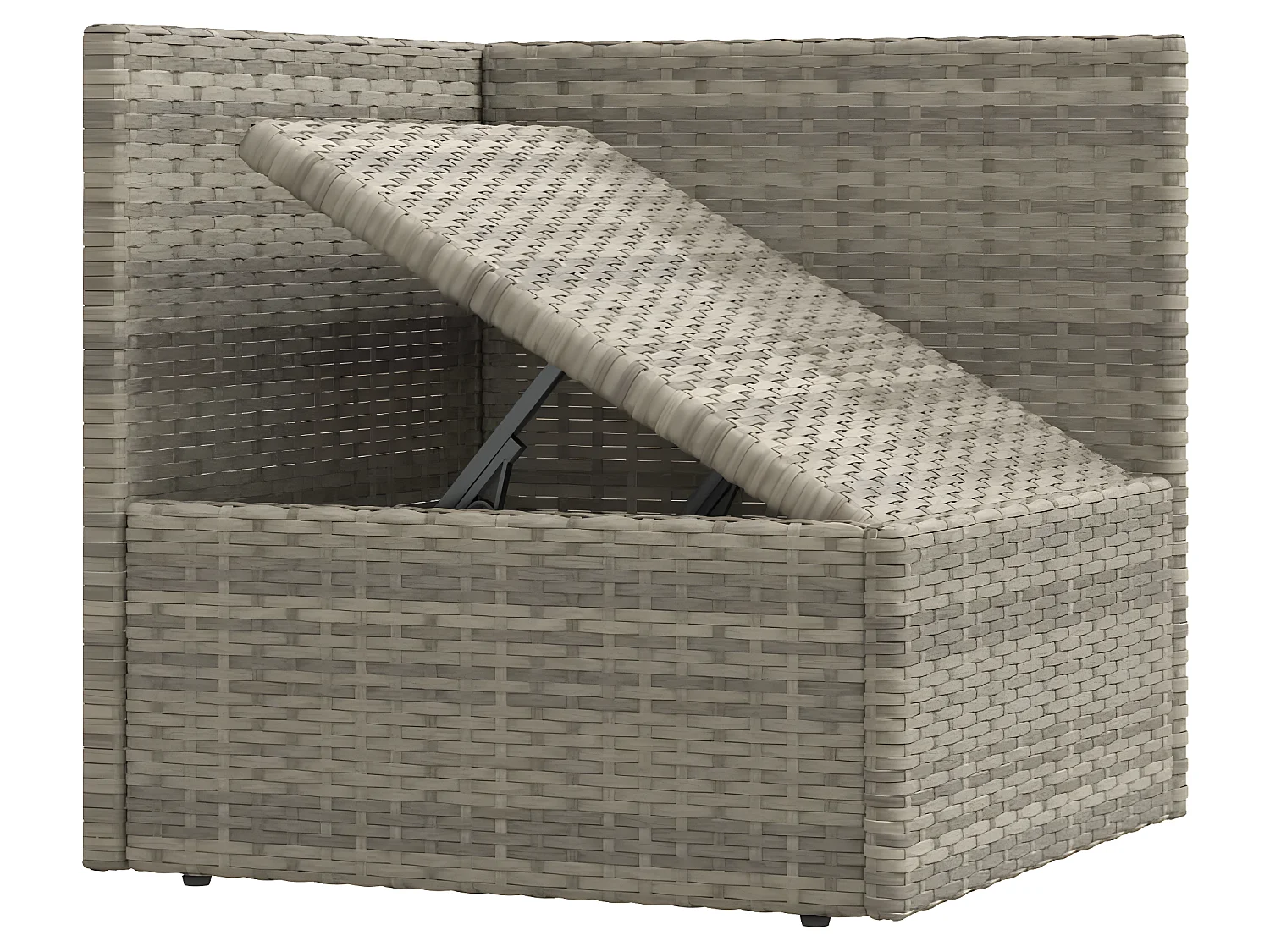 Salon de jardin 7 pcs avec coussins Gris Résine tressée