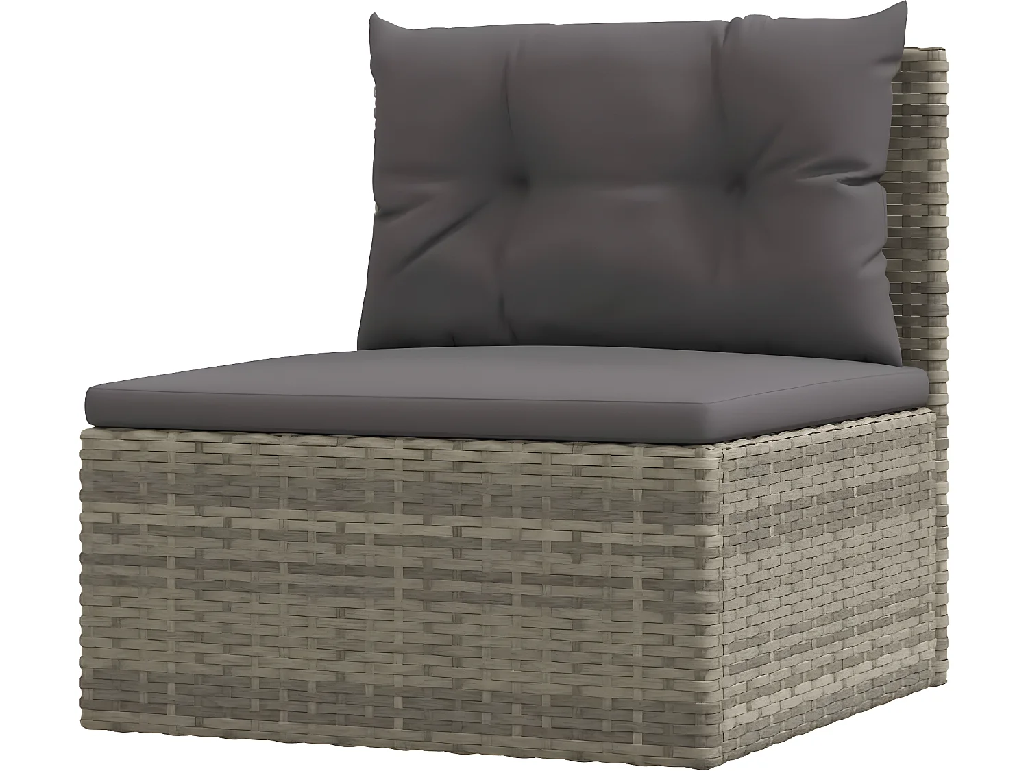 Salon de jardin 7 pcs avec coussins Gris Résine tressée