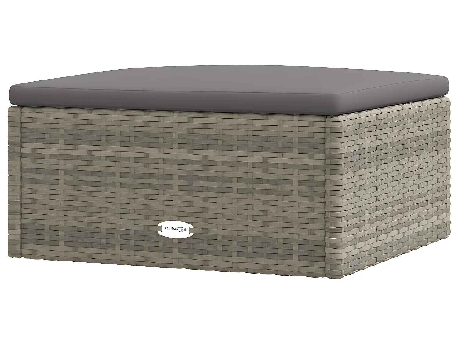 Salon de jardin 7 pcs avec coussins Gris Résine tressée