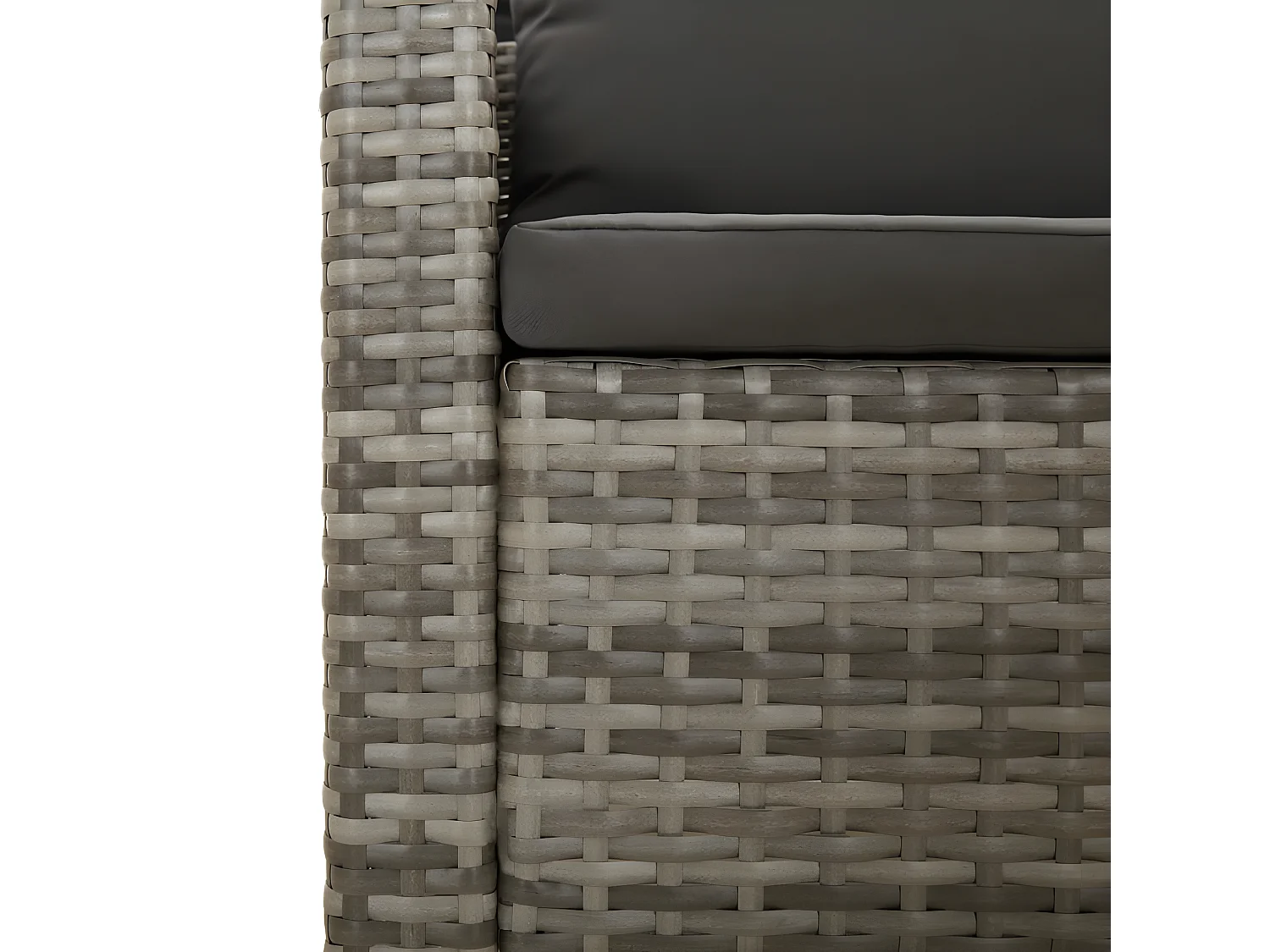 Set Divani da Giardino 3 pz con Cuscini in Polyrattan Grigio