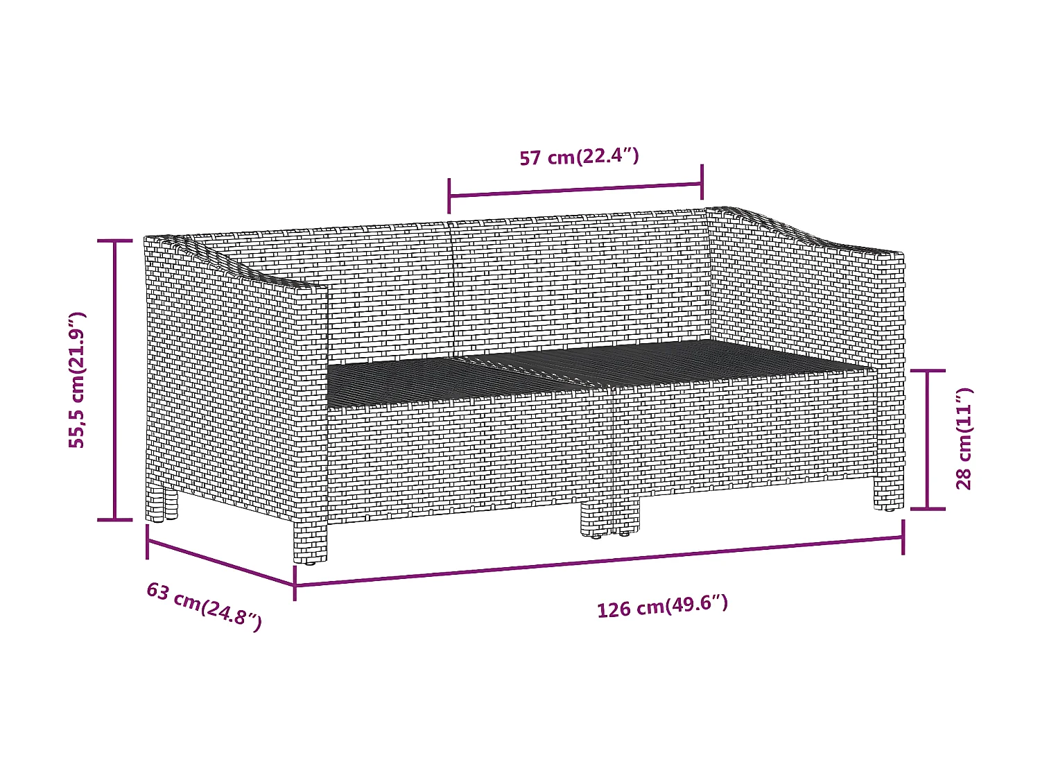 Salon de jardin 3 pcs avec coussins Gris Résine tressée