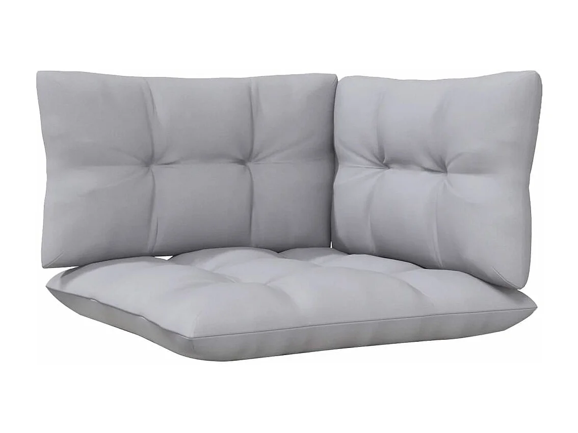 Salon de jardin 8 pcs avec coussins gris Bois de pin massif