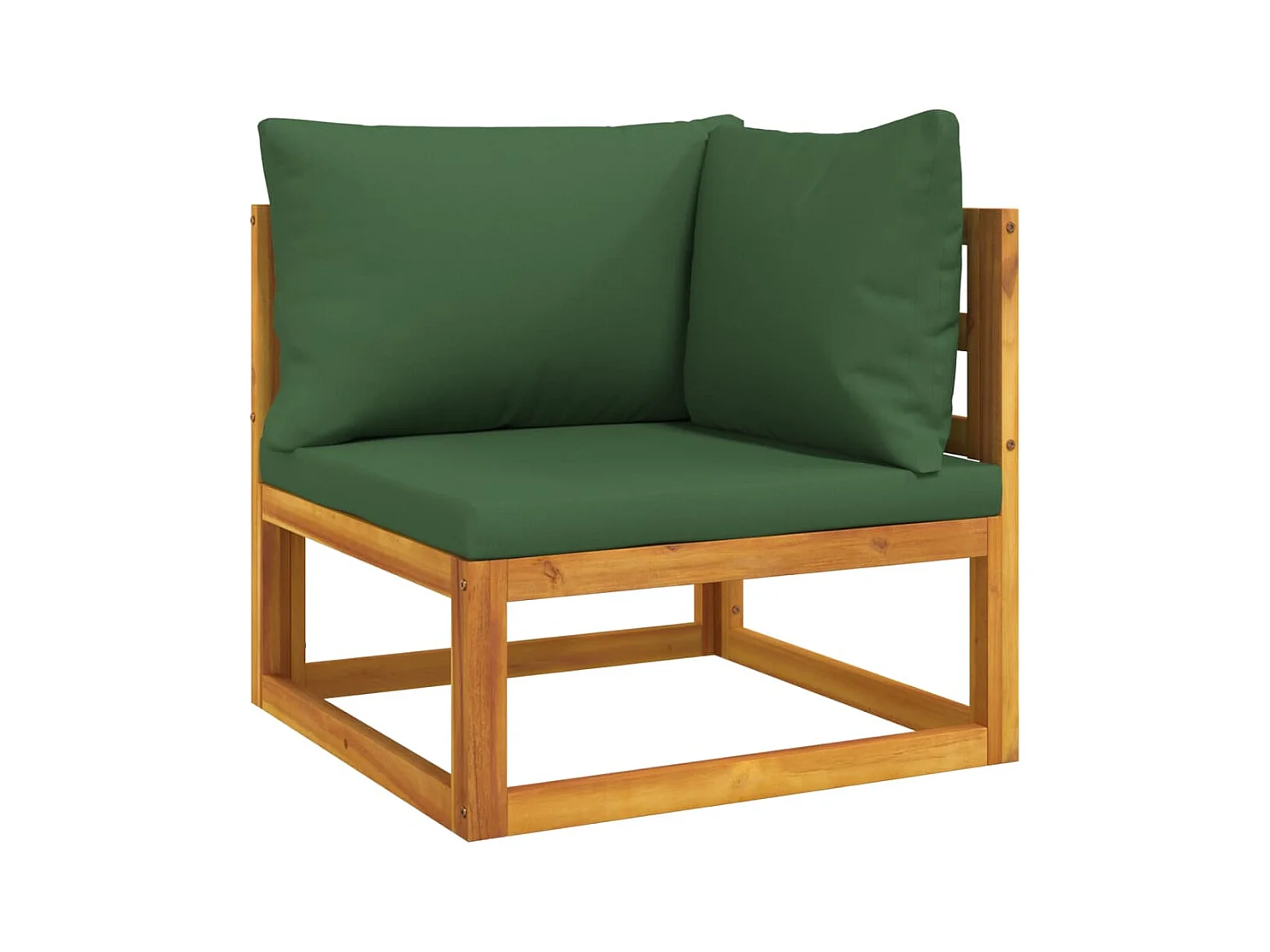 Set Salotto da Giardino 6pz con Cuscini Verdi in Legno Massello