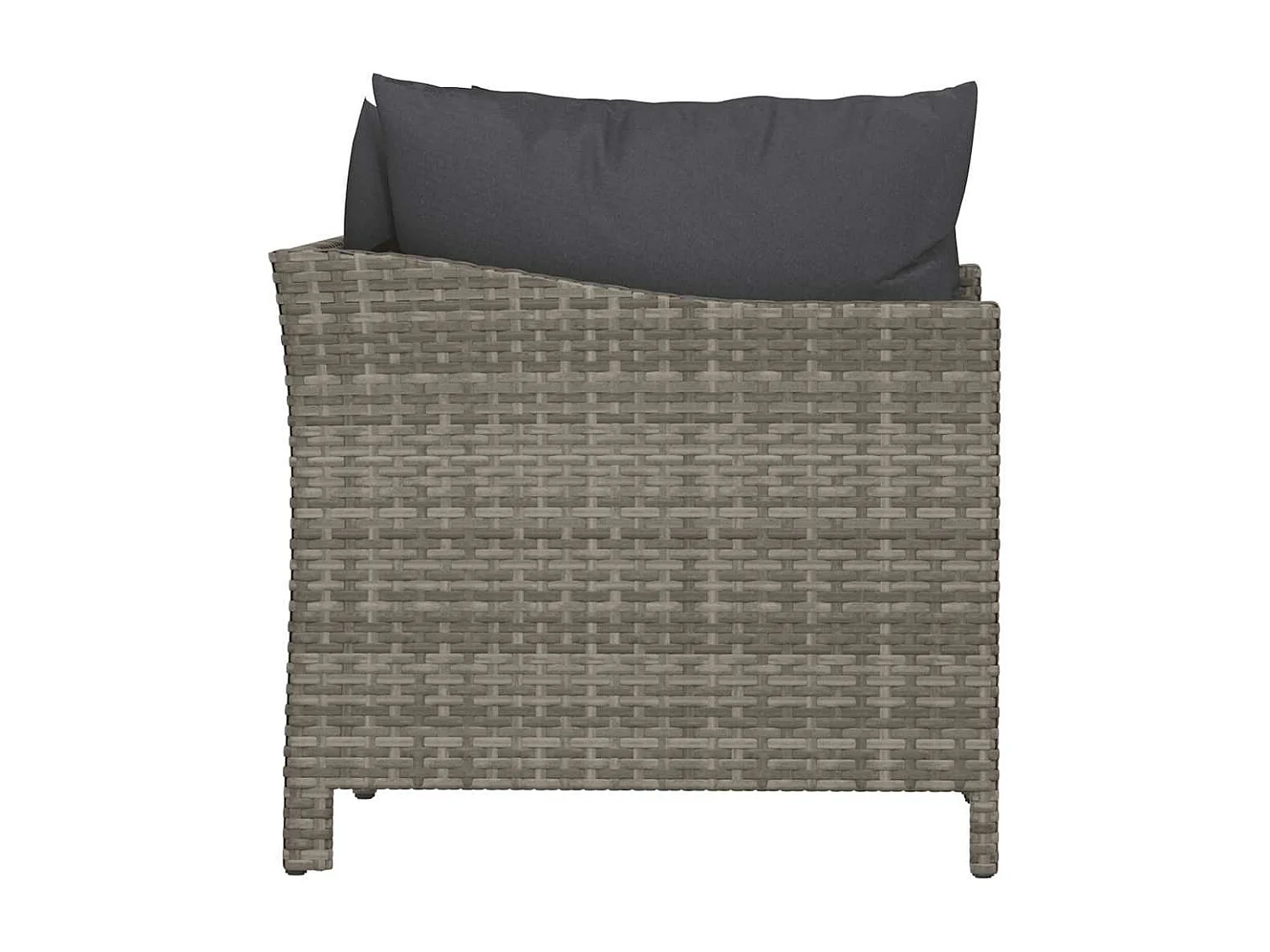 2-delige Loungeset met kussens poly rattan grijs