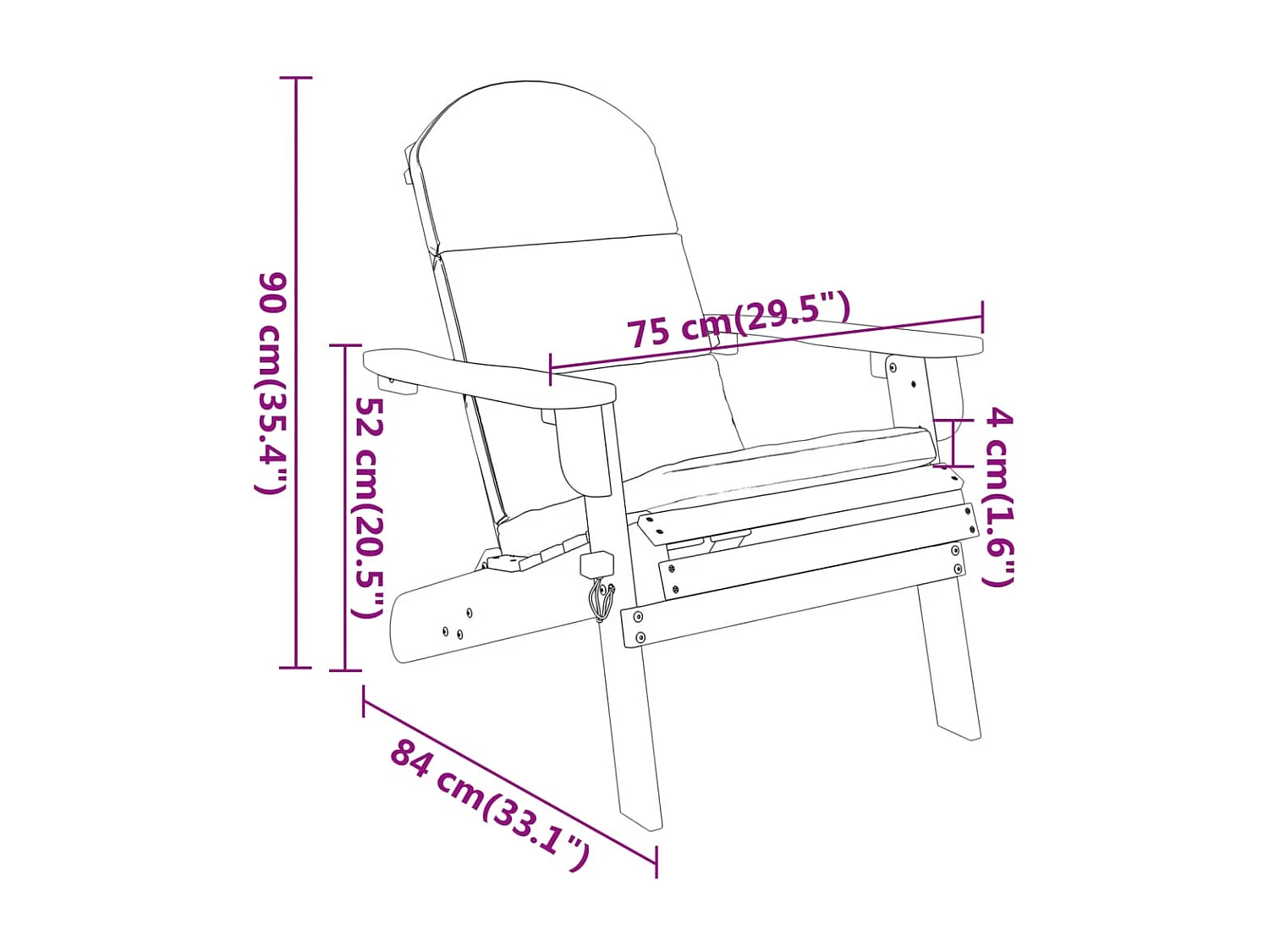 4-tlg. Garten-Lounge-Set Adirondack Massivholz Akazie