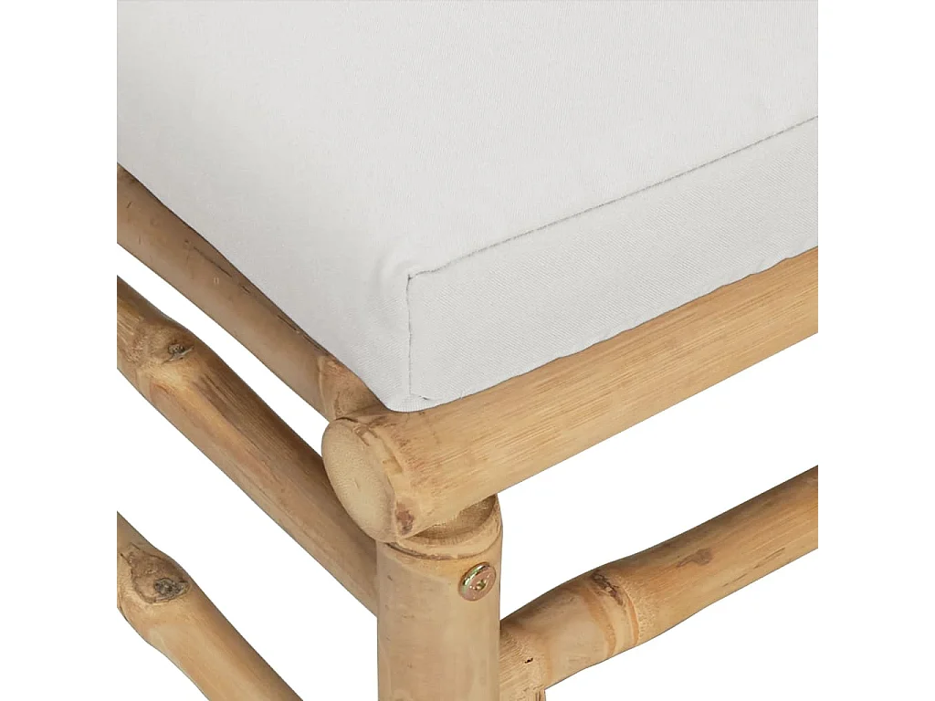 Salon de jardin 7 pcs avec coussins gris clair bambou