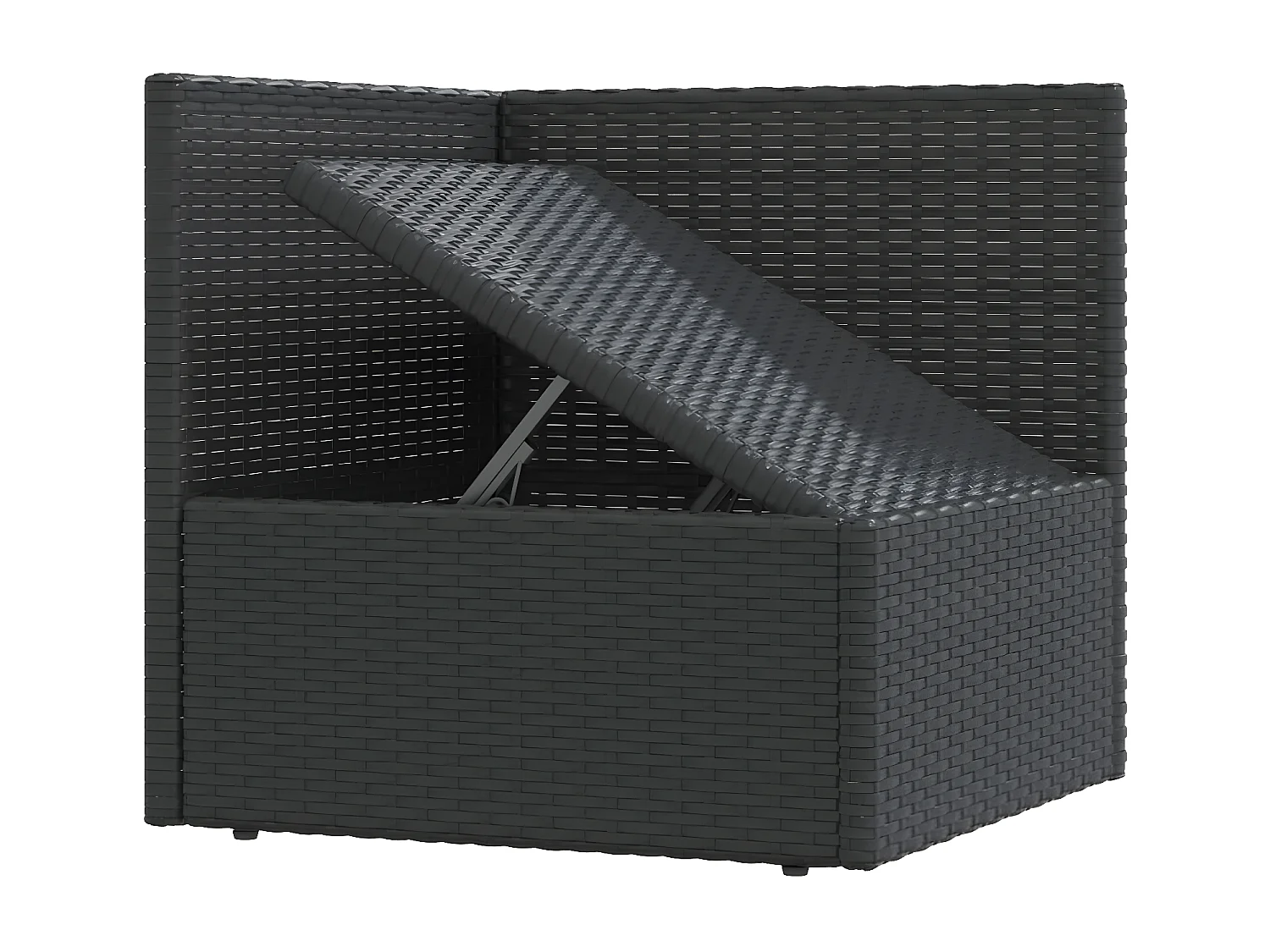 Salon de jardin 7 pcs avec coussins Noir Résine tressée