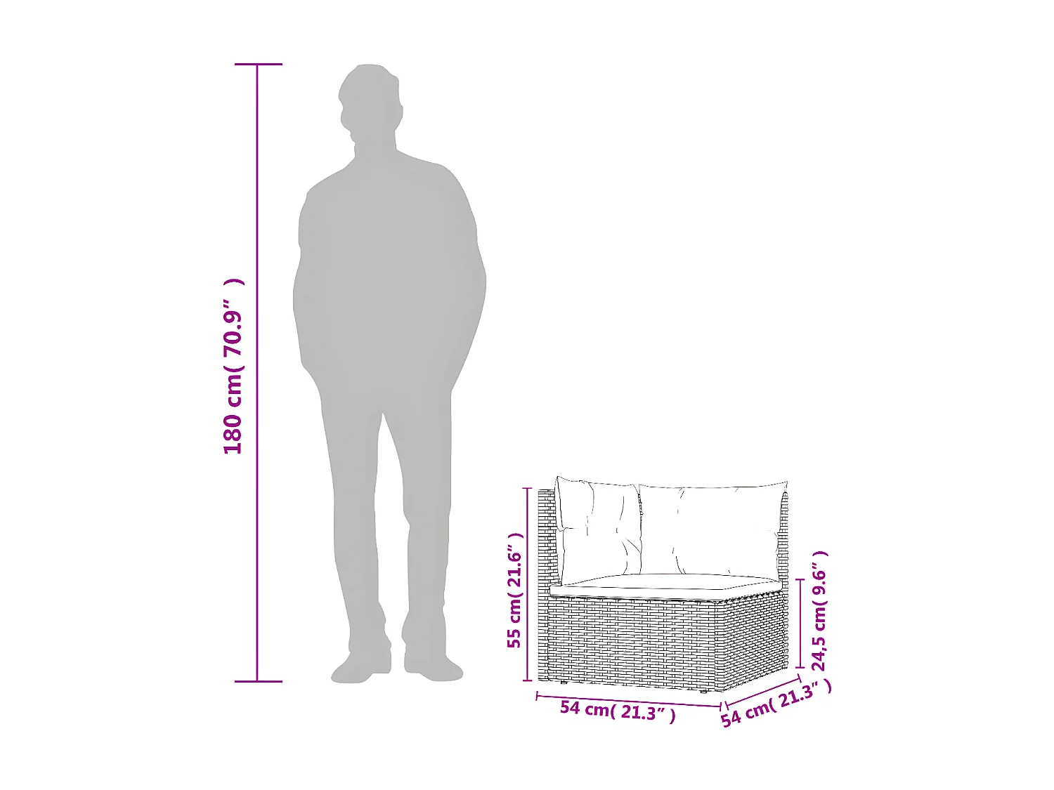 Salon de jardin 7 pcs avec coussins Noir Résine tressée