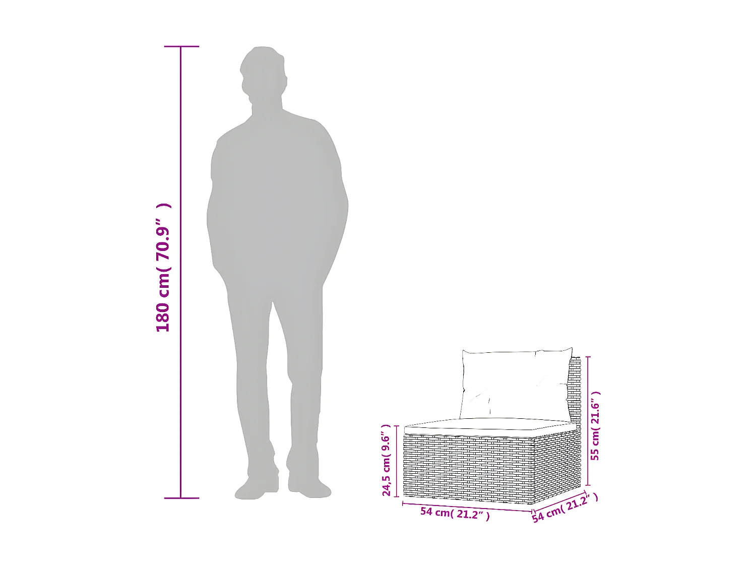 Salon de jardin 7 pcs avec coussins Noir Résine tressée