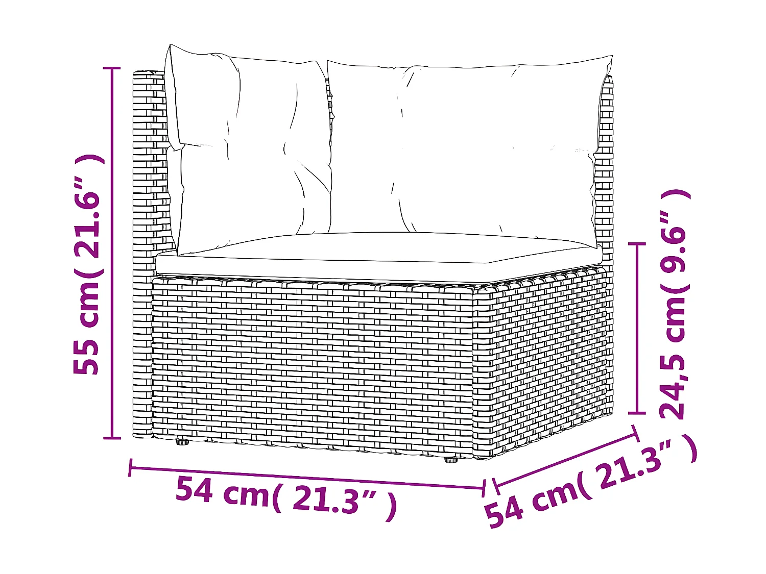 Salon de jardin 7 pcs avec coussins Noir Résine tressée