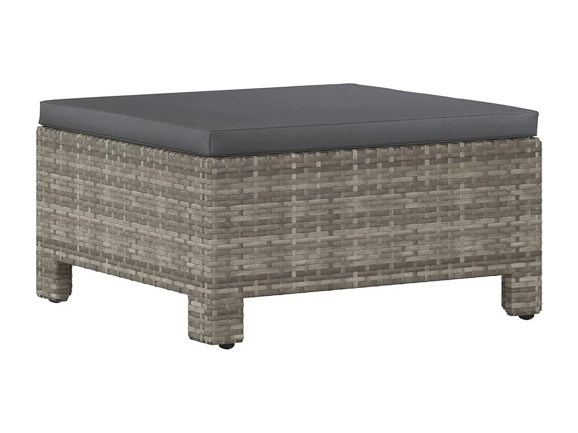 Set Divani da Giardino 5 pz con Cuscini in Polyrattan Grigio