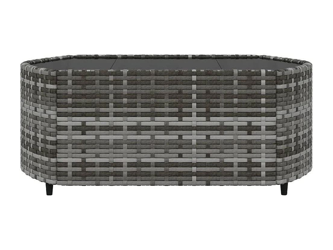 4-tlg. Garten-Lounge-Set mit Kissen Grau Poly Rattan