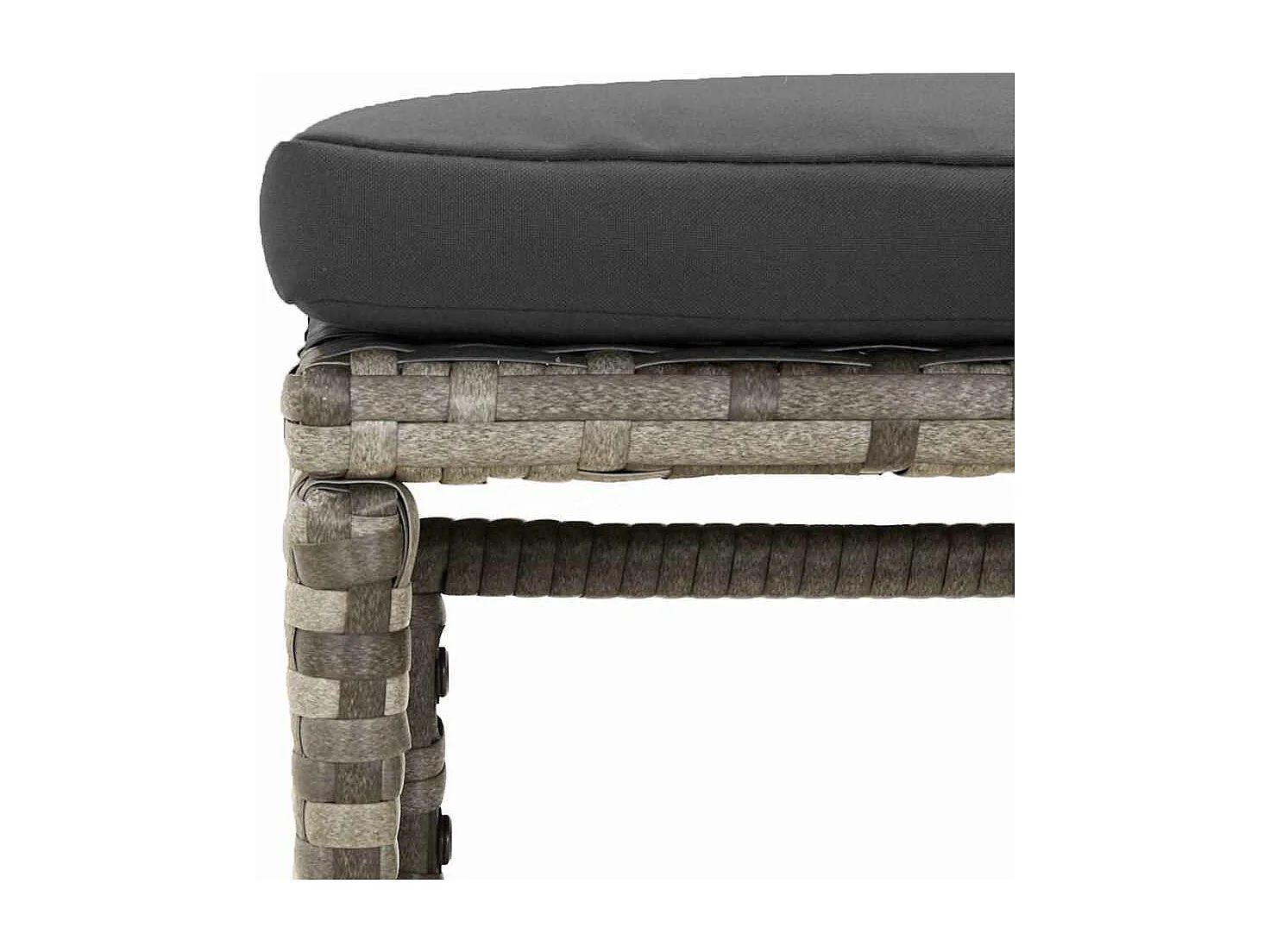 6-tlg. Garten-Lounge-Set mit Kissen Grau Poly Rattan