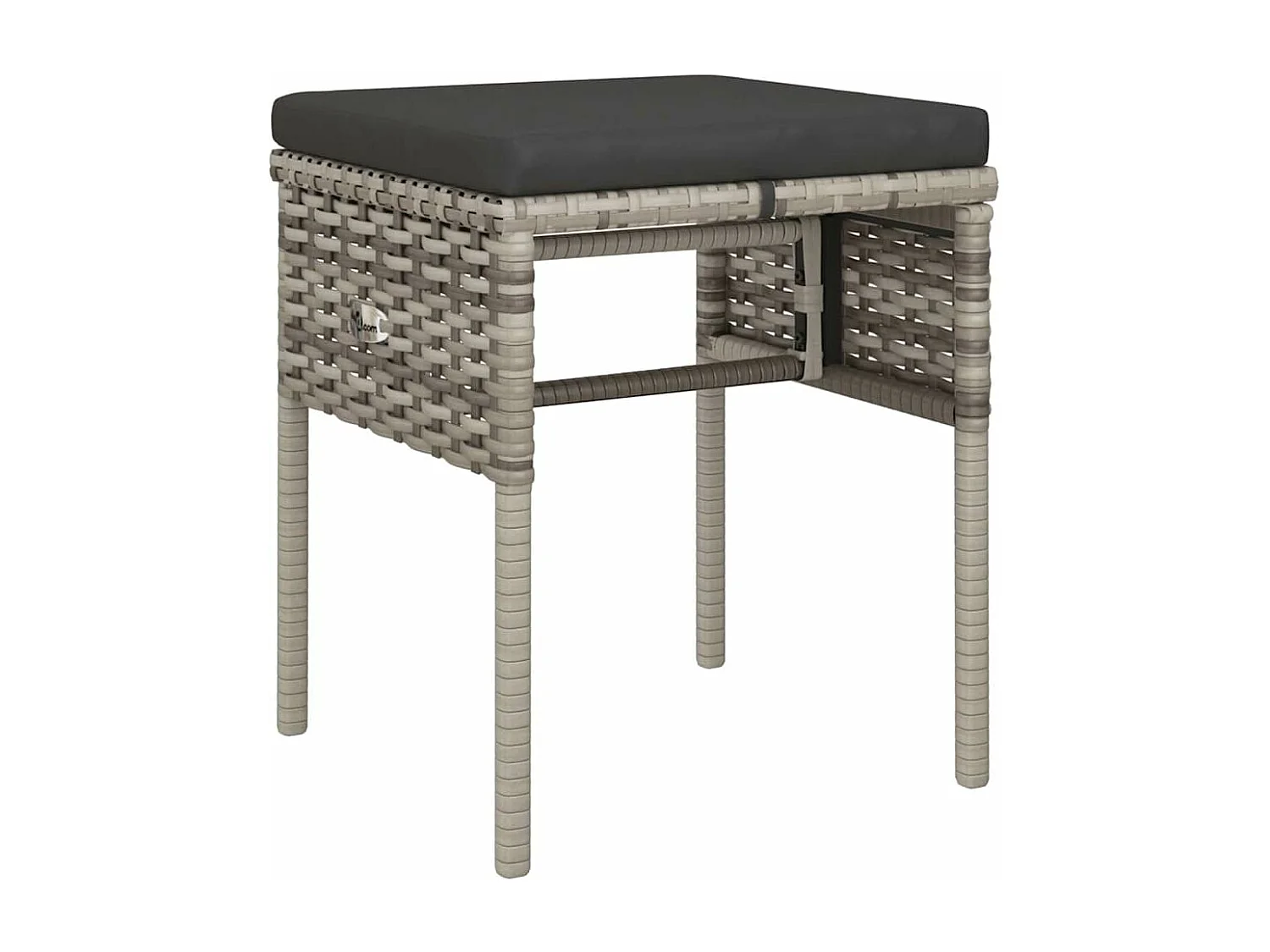 Salon de jardin 6 pcs avec coussins Gris Résine tressée