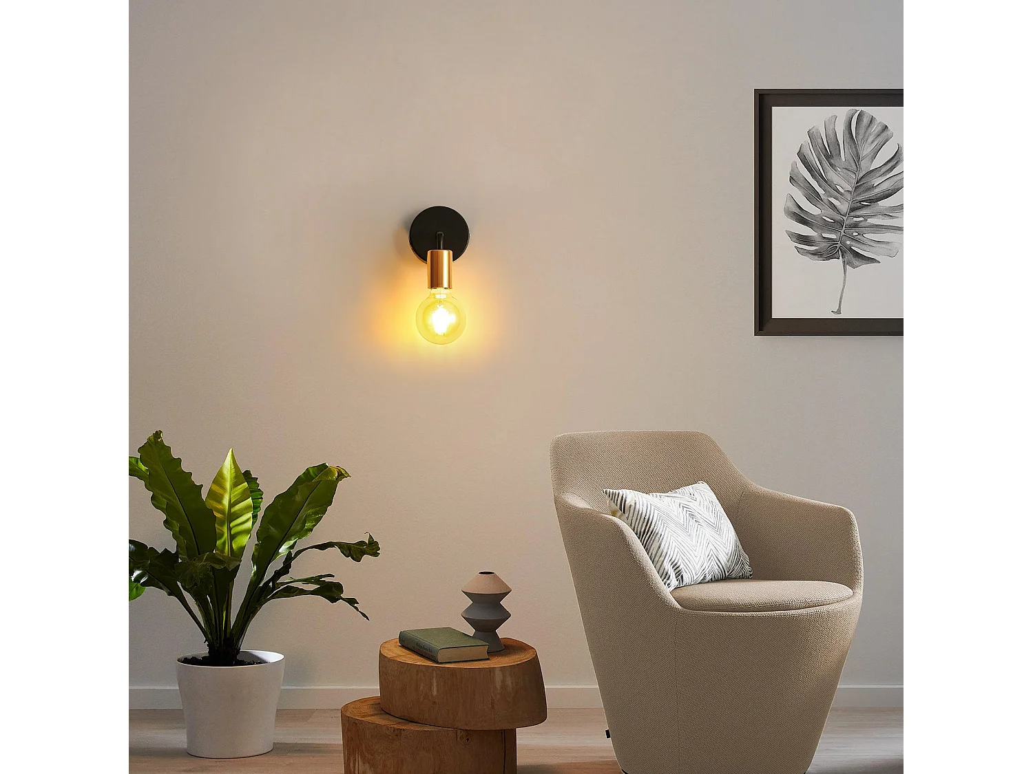 2 pcs mini applique murale industrielle,  8 * 8 * 10 CM, en fer forgé, noir et or