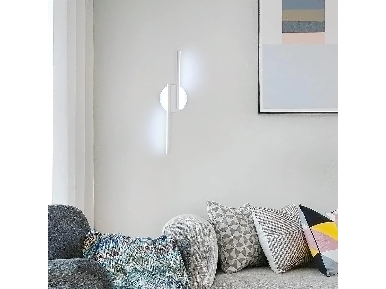 Applique murale led intérieur moderne, 45*12cm, blanc,16W pour salon couloir, lumière blanc froid