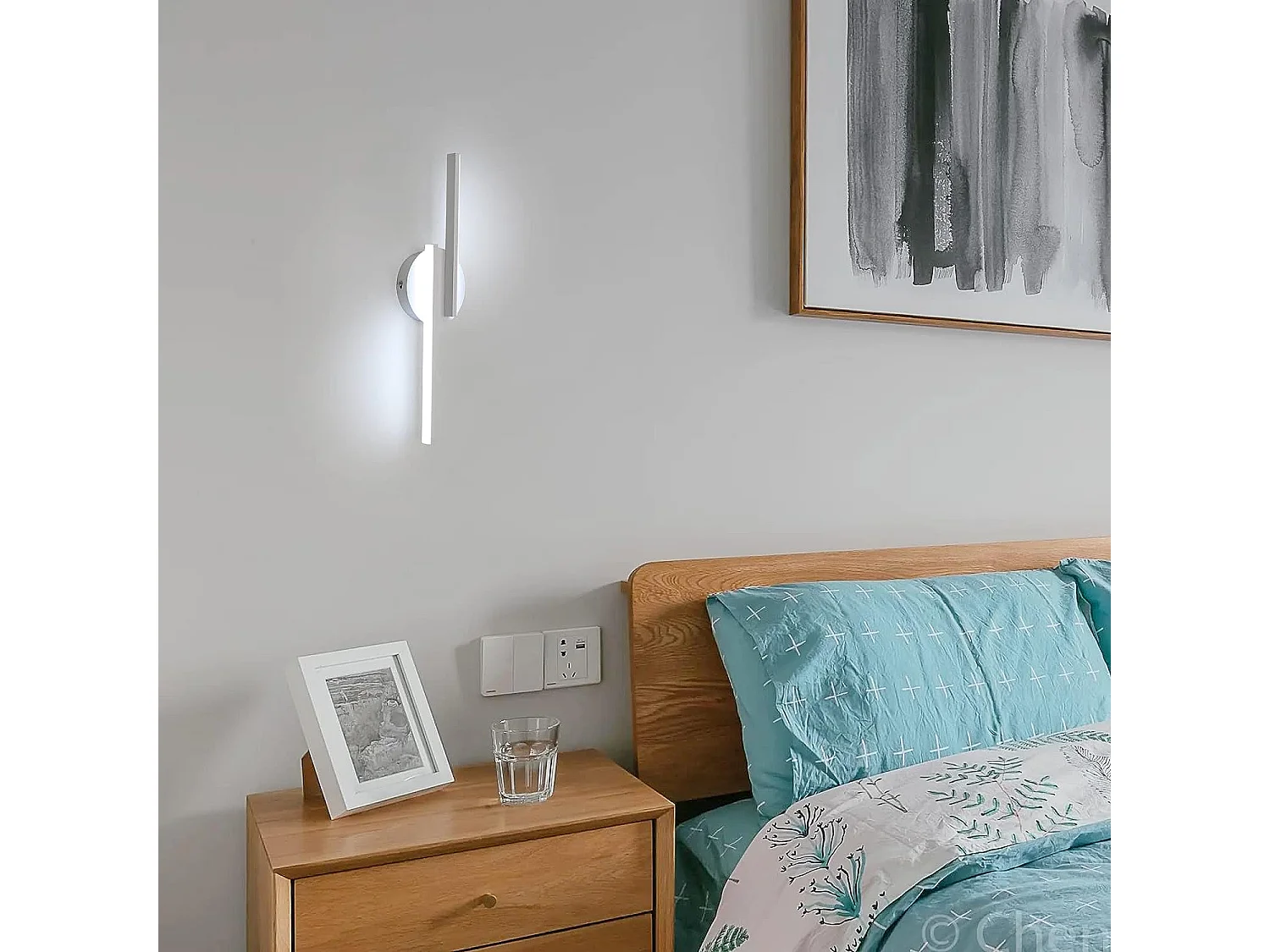 Applique murale led intérieur moderne, 45*12cm, blanc,16W pour salon couloir, lumière blanc froid