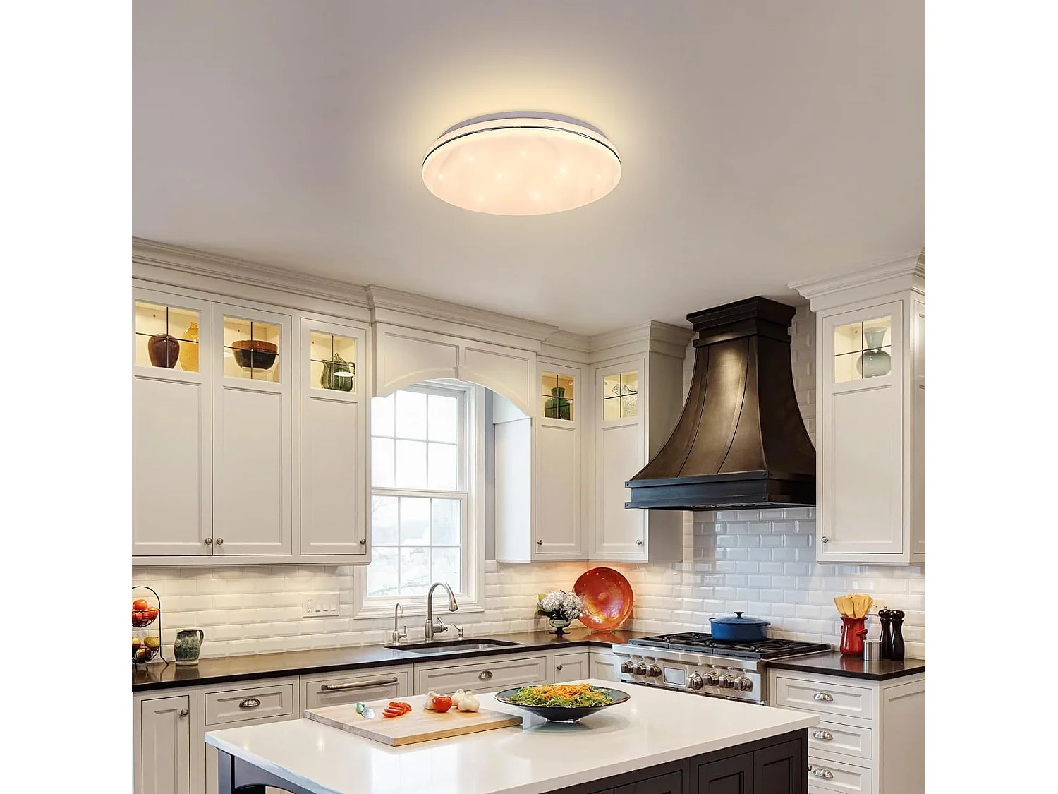 Plafonnier led étoilé, 24w,  33 * 33 * 5 CM, pour chambre enfant lumiere chaude