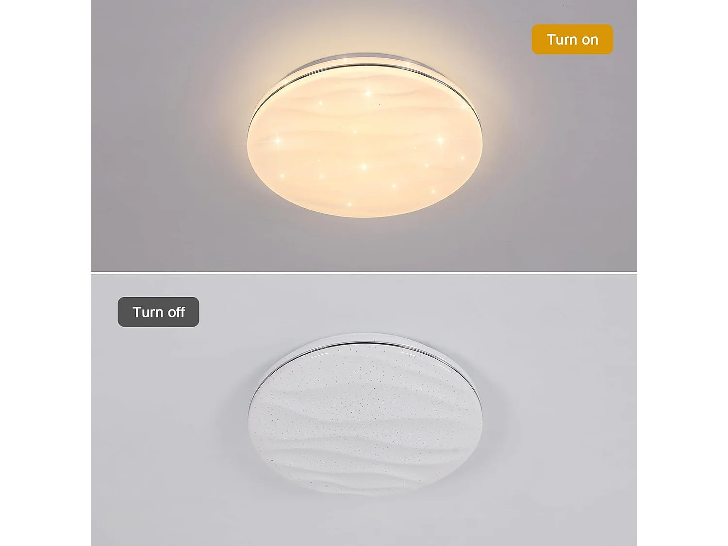 Plafonnier led étoilé, 24w,  33 * 33 * 5 CM, pour chambre enfant lumiere chaude