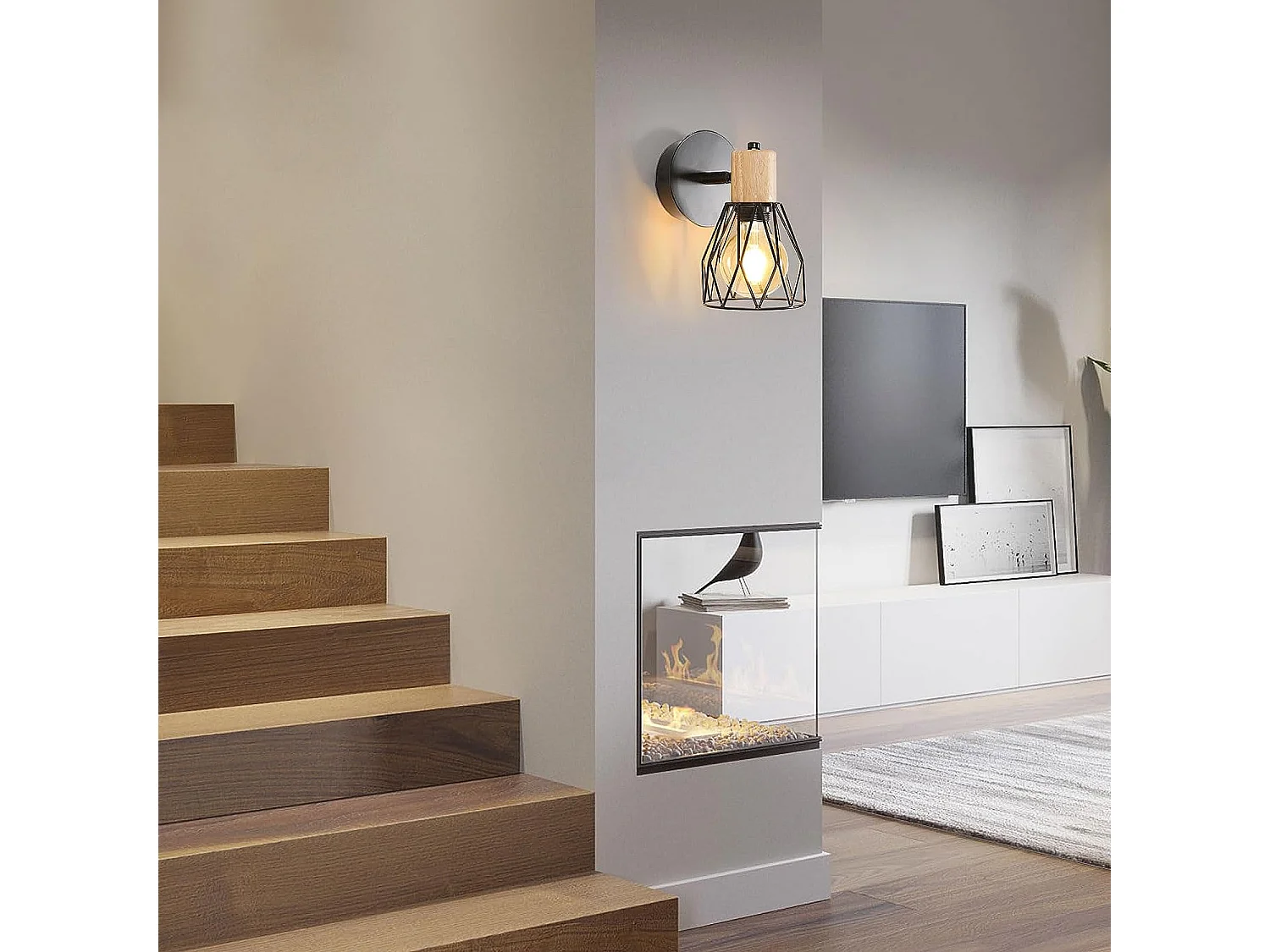 2 pièces applique murale intérieur bois vintage lampe murale e27 base pour chambre à couch